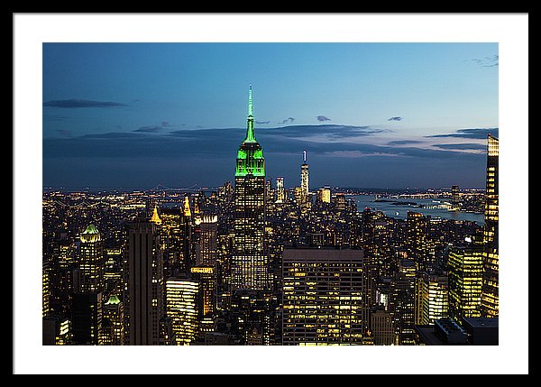 Empire State At Night - Framed Print